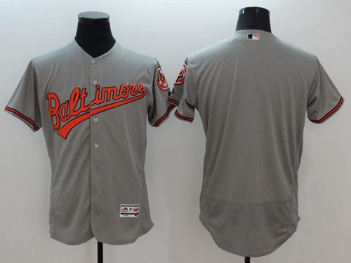 Orioles Blank Grey Flexbase Authentic Collection Stitched MLB Jersey